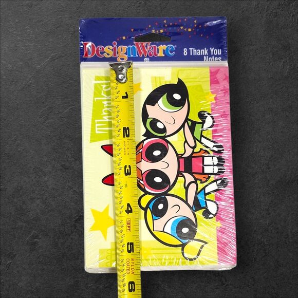 Vintage Powerpuff Girls Thank You Cards NOS Sealed Set of 8 w/ Envelopes Cartoon - Picture 3 of 3